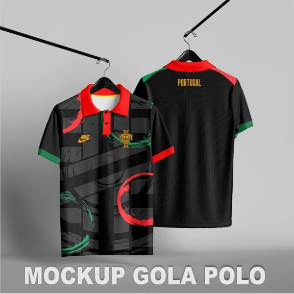 Mockup CDR Camisa Gola polo Jersey - Imagem 2