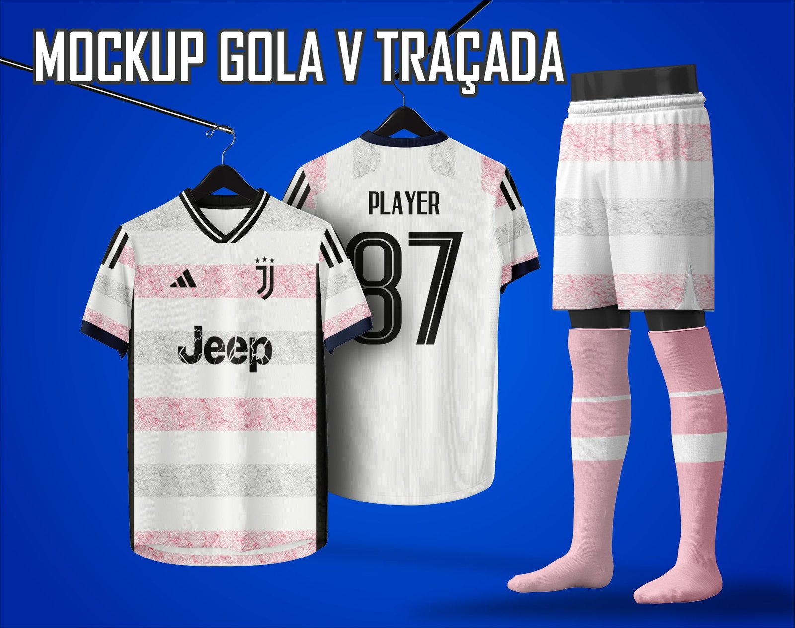 Mockup CDR Conjunto Esportivo Gola V Traçada Jersey - Imagem 2
