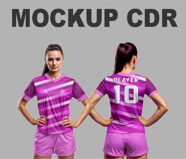 Mockup CDR Conjunto Esportivo Feminino Gola Humano - Imagem 2