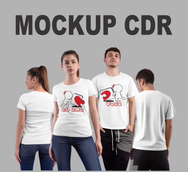 Mockup CDR Camisa Para Casal - Imagem 2