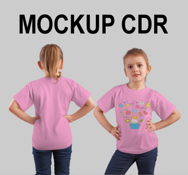 Mockup CDR Camisa Infantil Menina Humano - Imagem 2