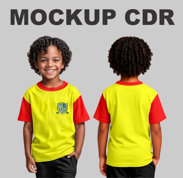 Mockup CDR Camisa Escolar Infantil - Imagem 2