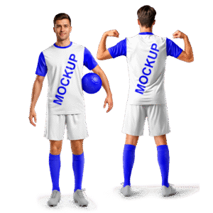 Mockup CDR Conjunto Esportivo Com Bola Humano