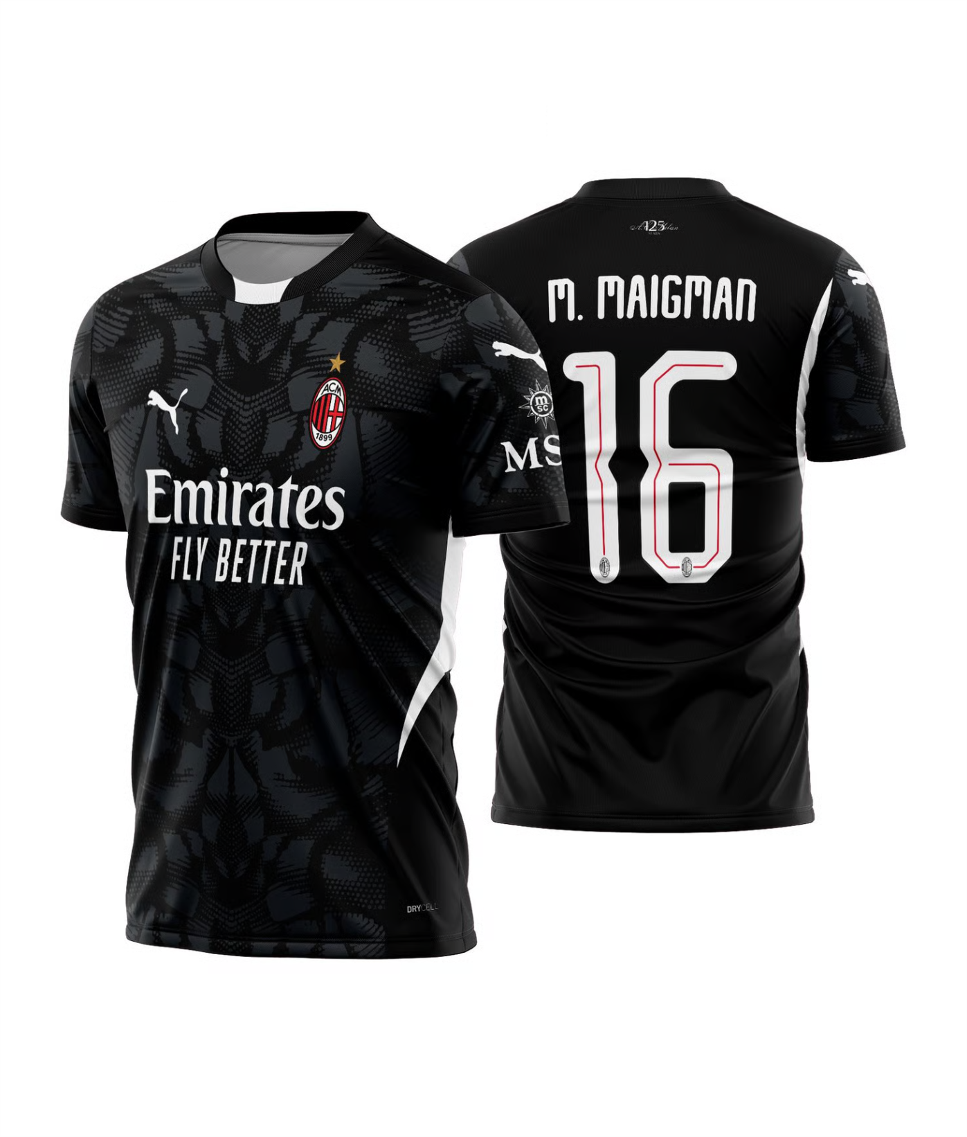 Arte Vetor Camisa AC Milan Goleiro I 2024 - 2025